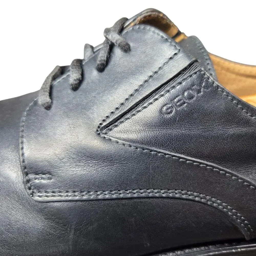 Geox Federico Mens Size 10‎ Black Casual Classic Leather Lace Up Oxford Shoes